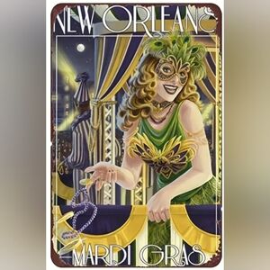New Orleans Girl Aluminum Decorative Sign